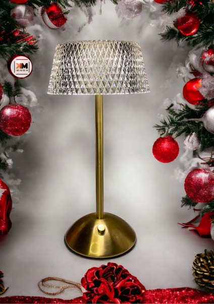 Kristal Kirpi LED Abajur, Yılbaşı Masa Lambası, Dokunmatik 3 Renk Modu