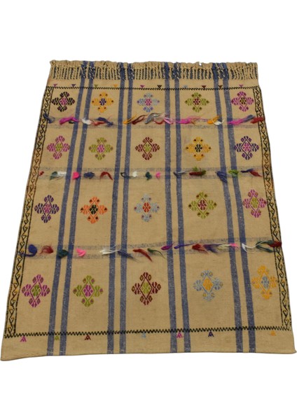 El Dokuma Pamuklu Yörük Tülü Yün Kilim 0595 - Yeni - Çok Renkli fiyatları