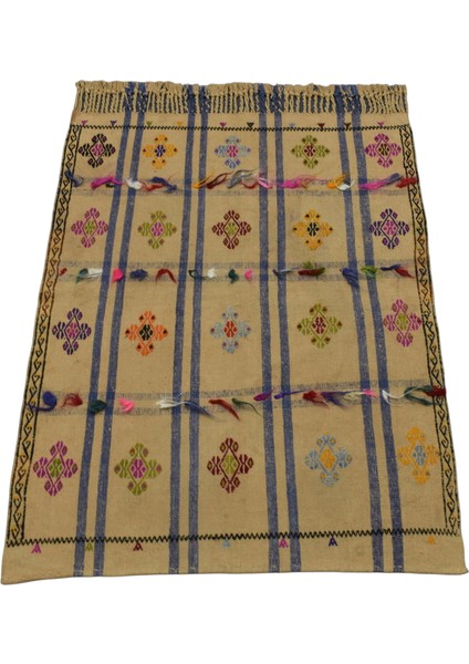 El Dokuma Pamuklu Yörük Tülü Yün Kilim 0595 - Yeni - Çok Renkli indirimleri