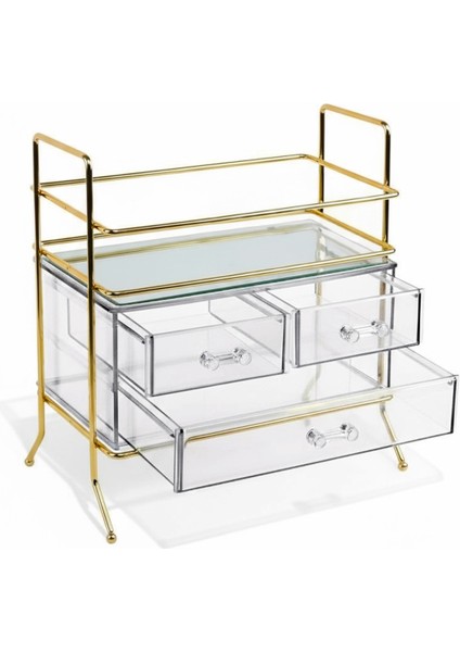Şık Üç Çekmeceli Aynalı Takı ve Makyaj Düzenleyici fiyatları