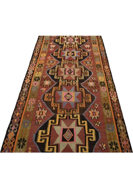 El Dokuma Kars Kağızman Yün Kilim 0528 - Yeni - Çok Renkli fırsatları