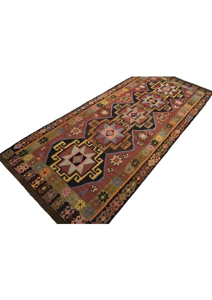 El Dokuma Kars Kağızman Yün Kilim 0528 - Yeni - Çok Renkli indirimleri