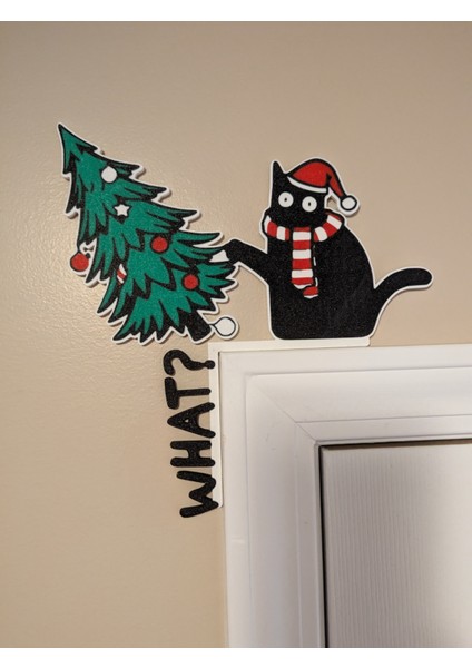 Detayiçerikürün Ismisevimli Kedi Figürlü Yılbaşı Kapı ve Duvar Dekorasyonu fiyatları