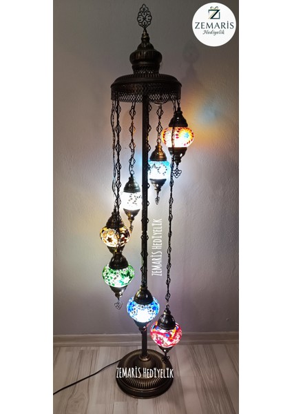 El Yapımı Otantik Mozaik Lambader 7'li