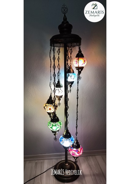 El Yapımı Otantik Mozaik Lambader 7'li modelleri