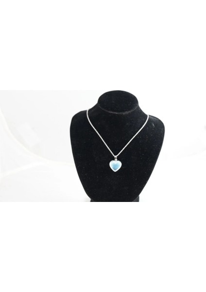 Kalp Kesim Ay Taşı Kolye, Doğal Taş, Kararmaz Çelik, Sevgiliye Hediye, Zarif Şık Tasarım fırsatları