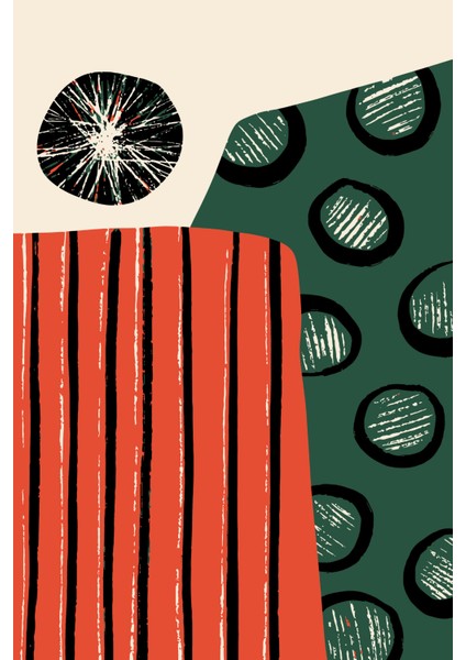 Soyut Çizgiler ve Daireler Kanvas Tablo