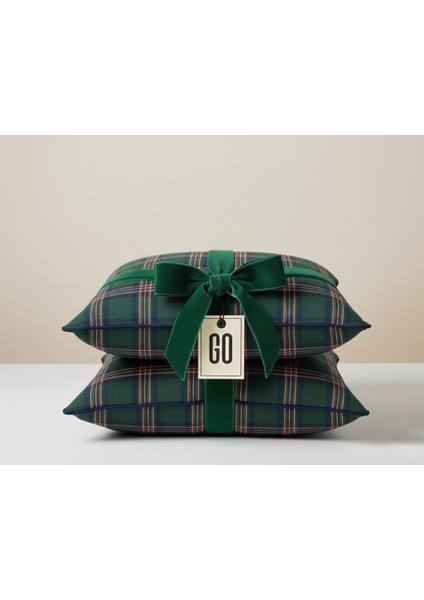 Yılbaşı Tartan Ekosesi Kırlent Kılıfı (2'li Set)