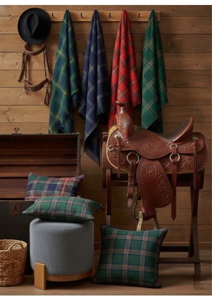 Yılbaşı Tartan Ekosesi Kırlent Kılıfı (2'li Set) fırsatları