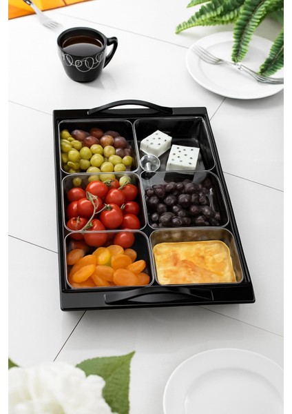 Mat Siyah Akrilik Saray Kahvaltılık Seti fiyatları