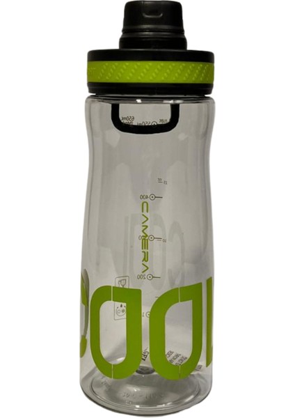 650 ml Spor Matara – Kilitli Kapaklı, Ağızlıklı, Askılı Su Matarası - Siyah