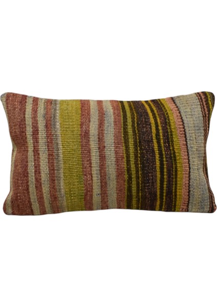 El Dokuma Dekoratif Lumbar Kilim Kırlent Yastık Kılıfı 1049 - Yeni - Çok Renkli