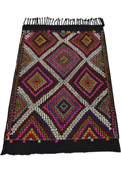 El Dokuması Karapınar Yörük Cecim Yün Kilim 0562 - Yeni - Çok Renkli modelleri
