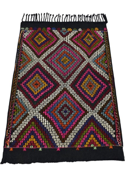 El Dokuması Karapınar Yörük Cecim Yün Kilim 0562 - Yeni - Çok Renkli fırsatları