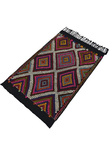 El Dokuması Karapınar Yörük Cecim Yün Kilim 0562 - Yeni - Çok Renkli indirimleri