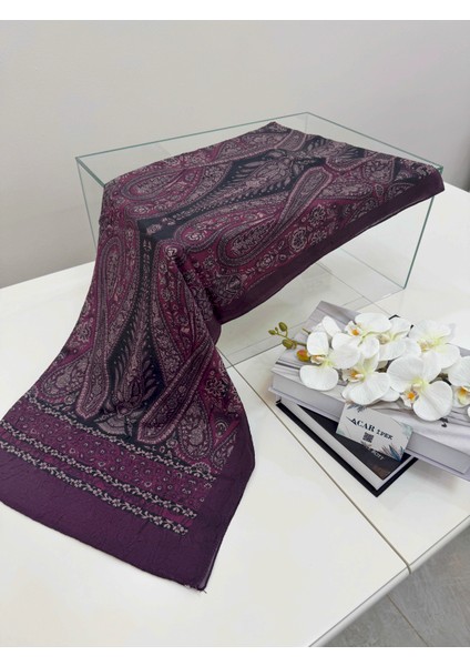 Etnik Desen Bambu Kraş Şal