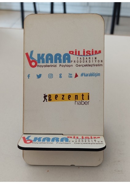 Kişiye Özel Ahşap Telefon Tutucu, Logo ve Vb. Baskılı, Şık Tasarım