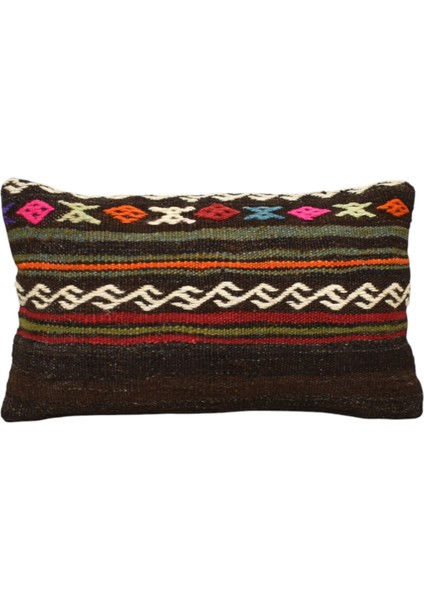 El Dokuma Dekoratif Lumbar Kilim Kırlent Yastık Kılıfı 1005 - Yeni - Çok Renkli