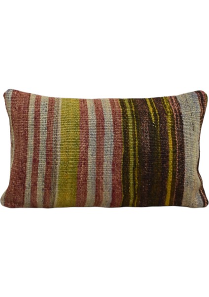 El Dokuma Dekoratif Lumbar Kilim Kırlent Yastık Kılıfı 1014 - Yeni - Çok Renkli