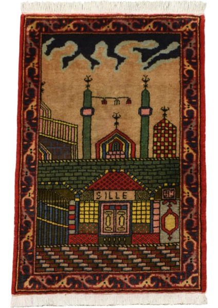 El Dokuması Seccade Konya Sille Yün Halı 0532 - Yeni - Çok Renkli