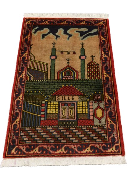 El Dokuması Seccade Konya Sille Yün Halı 0532 - Yeni - Çok Renkli indirimleri