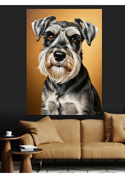 Köpek Portresi Gözlüklü Şık Dekoratif Kanvas - Mdf Ahşap Tablo fiyatları