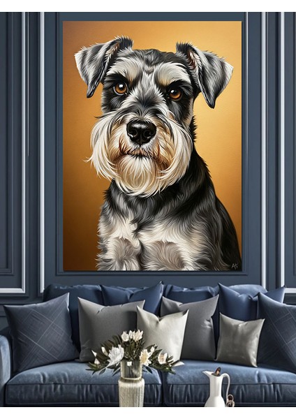 Köpek Portresi Gözlüklü Şık Dekoratif Kanvas - Mdf Ahşap Tablo modelleri