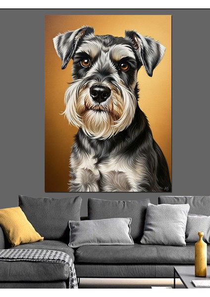Köpek Portresi Gözlüklü Şık Dekoratif Kanvas - Mdf Ahşap Tablo fırsatları