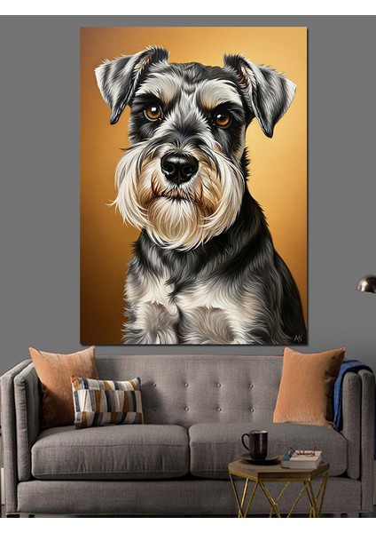 Köpek Portresi Gözlüklü Şık Dekoratif Kanvas - Mdf Ahşap Tablo indirimleri