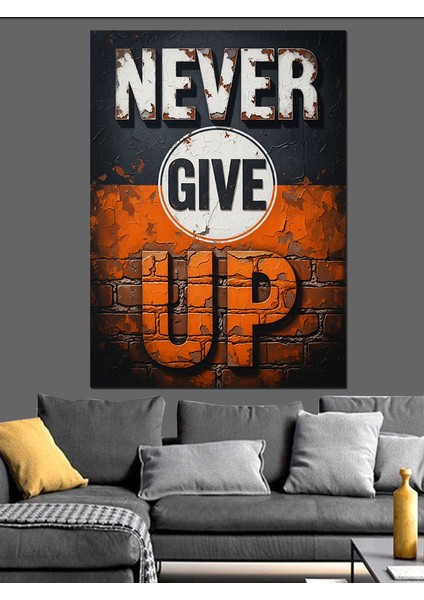 Asla Vazgeçme Motivasyon Afişi Dekoratif Kanvas - Mdf Ahşap Tablo fiyatları