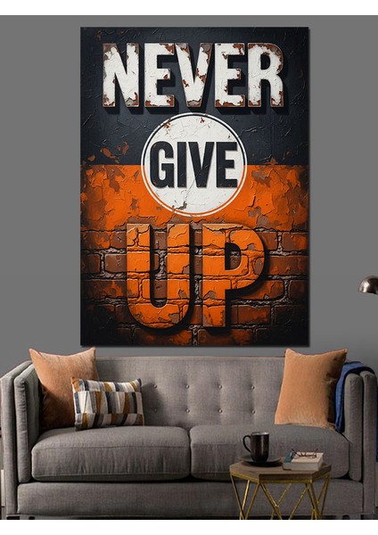Asla Vazgeçme Motivasyon Afişi Dekoratif Kanvas - Mdf Ahşap Tablo modelleri