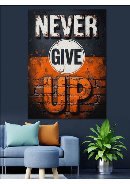 Asla Vazgeçme Motivasyon Afişi Dekoratif Kanvas - Mdf Ahşap Tablo fırsatları