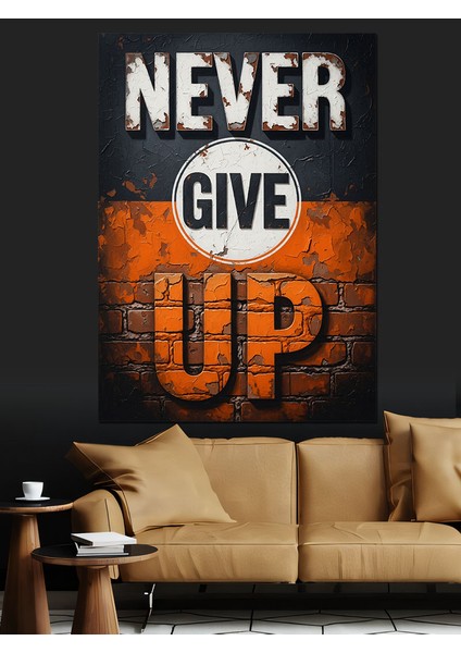 Asla Vazgeçme Motivasyon Afişi Dekoratif Kanvas - Mdf Ahşap Tablo indirimleri