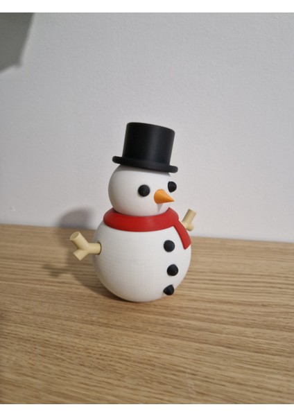 Yılbaşı Temalı Şirin Kardan Adam Dekoratif Figür Süs