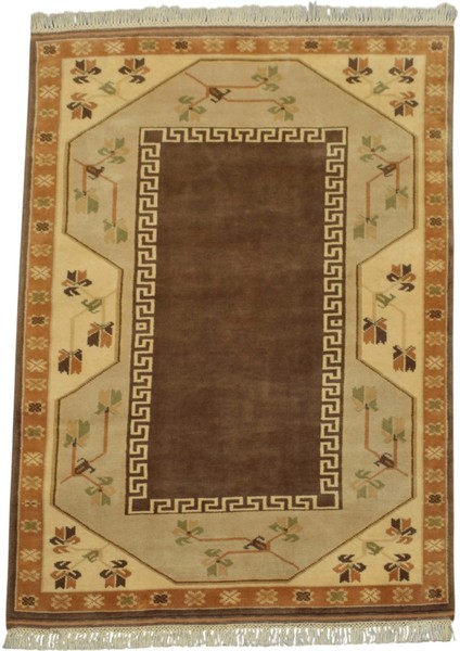 El Dokuma 2m2 Milas Yün Halı 0581 - Yeni - Kahverengi