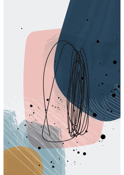 Modern Pastel Formlar 3’lü Kanvas Tablo modelleri