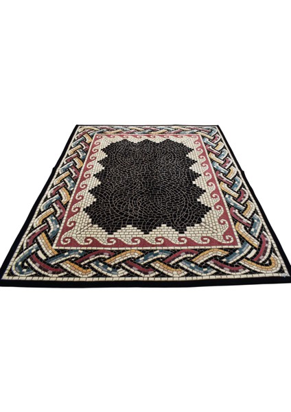 7m2 El Dokuma Çin Yün Salon Halısı 0536 - Yeni - Siyah modelleri