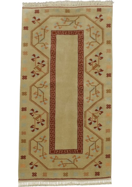 El Dokuma Çiçekli Milas Muğla Yün Halı 0556 - Yeni - Çok Renkli