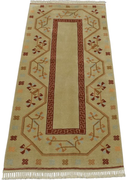 El Dokuma Çiçekli Milas Muğla Yün Halı 0556 - Yeni - Çok Renkli indirimleri