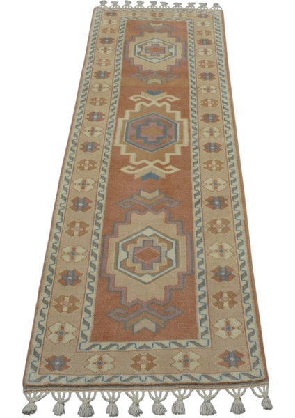 El Dokuma Eskitme Milas Yolluk Yün Halı 0543 - Vintage - Çok Renkli fırsatları