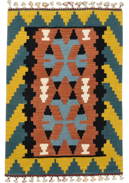 El Dokuma Pınarbaşı Kayseri Yün Kilim 0518 - Yeni - Çok Renkli