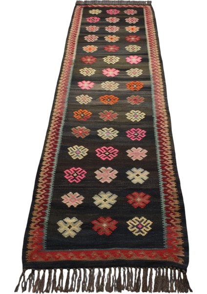 El Dokuma Çiçekli Kirman Karabağ Yolluk Yün Kilim 0605 - Yeni - Çok Renkli modelleri