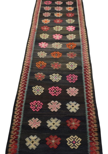 El Dokuma Çiçekli Kirman Karabağ Yolluk Yün Kilim 0605 - Yeni - Çok Renkli indirimleri