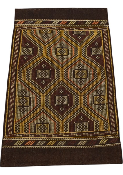 El Dokuması Karapınar Yörük Yün Cecim Kilim 0622 - Yeni - Çok Renkli fırsatları