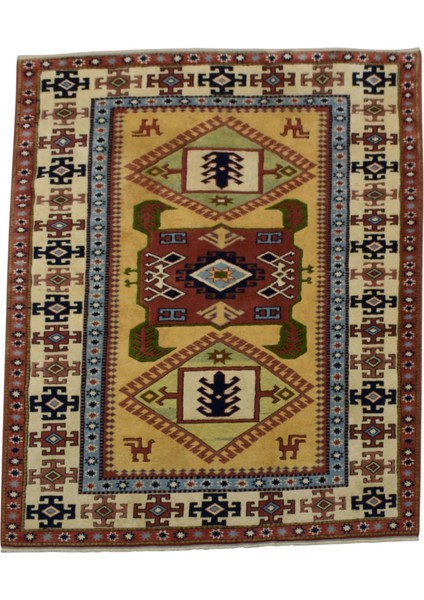 El Dokuma Balıkesir Antik Yörük Yün Salon Halısı 0587 - Yeni - Çok Renkli