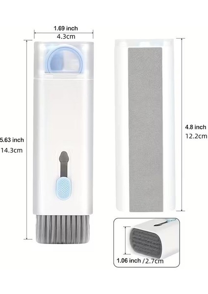 Mavi Renk 7 In 1 Çok Fonksiyonlu Bilgisayar Laptop Klavye Telefon Kulaklık Airpod Temizleyici Kit