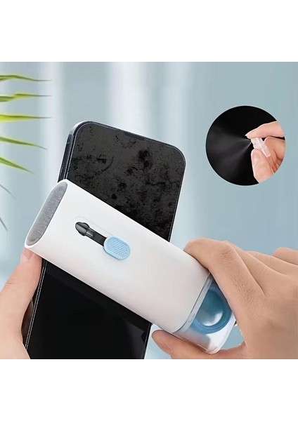 Mavi Renk 7 In 1 Çok Fonksiyonlu Bilgisayar Laptop Klavye Telefon Kulaklık Airpod Temizleyici Kit