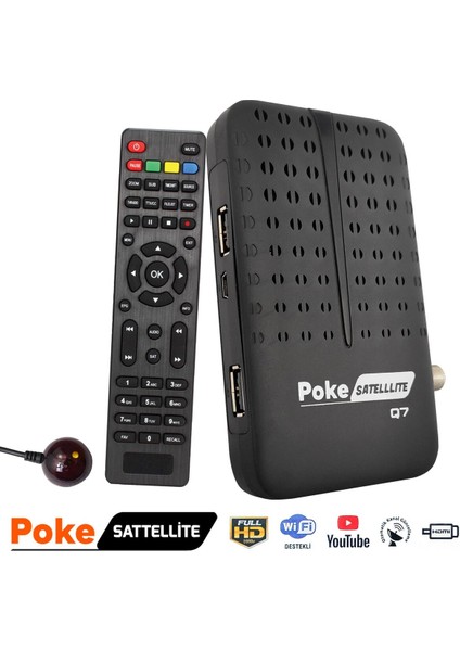 Full Hd Uydu Alıcı, Wi-Fi, Youtube, Free Iptv, Pokesat Q7