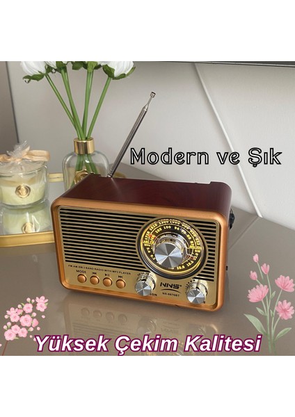 Dekoratif Halı Hediyeli Nostaljik Bluetooth Radyo – El Fenerli USB Sd Kartlı Şarjlı Masaüstü Retro Hediyelik Hoparlör fiyatları