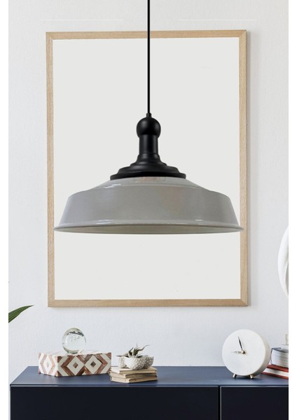 Gri Siyah Uzun Sarkıt Lamba, Retro ve Şık Restoran Aydınlatması